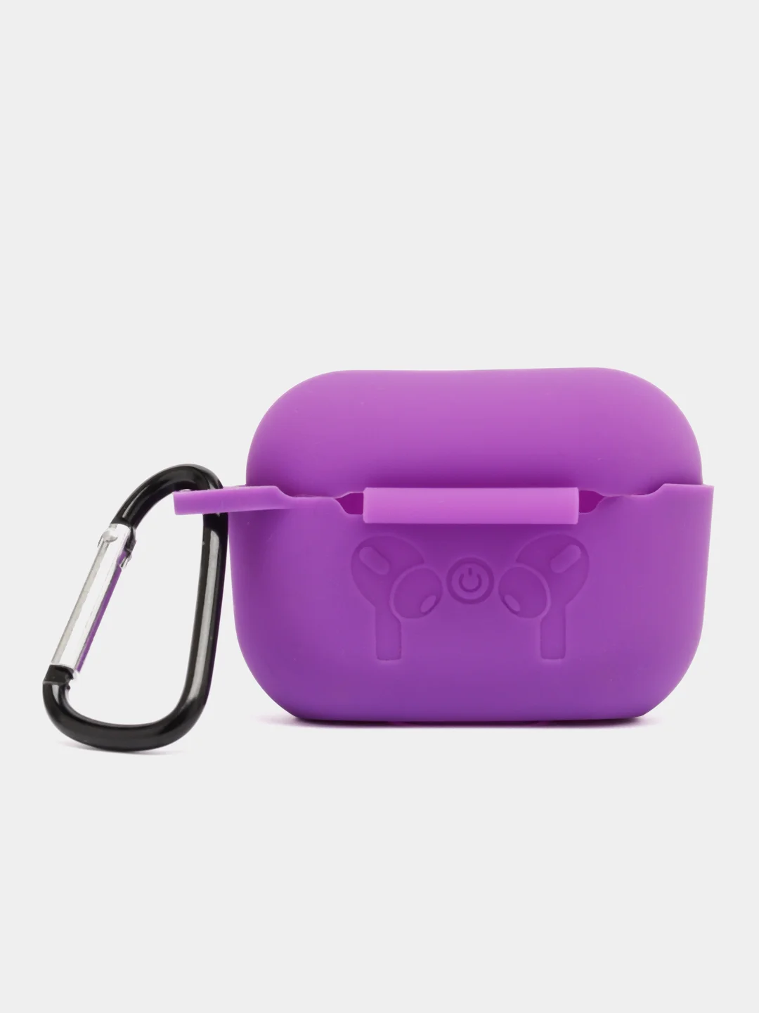 Фиолетовый силиконовый чехол для наушников AirPods Pro с карабином