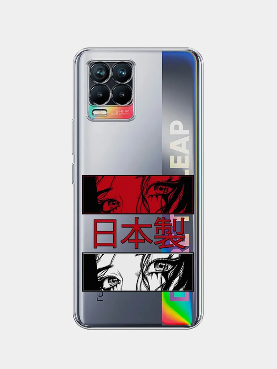 Алый силиконовый чехол на Oppo Realme 8/8 Pro / Оппо Реалми 8/8 Про прозрачный, с рисунком