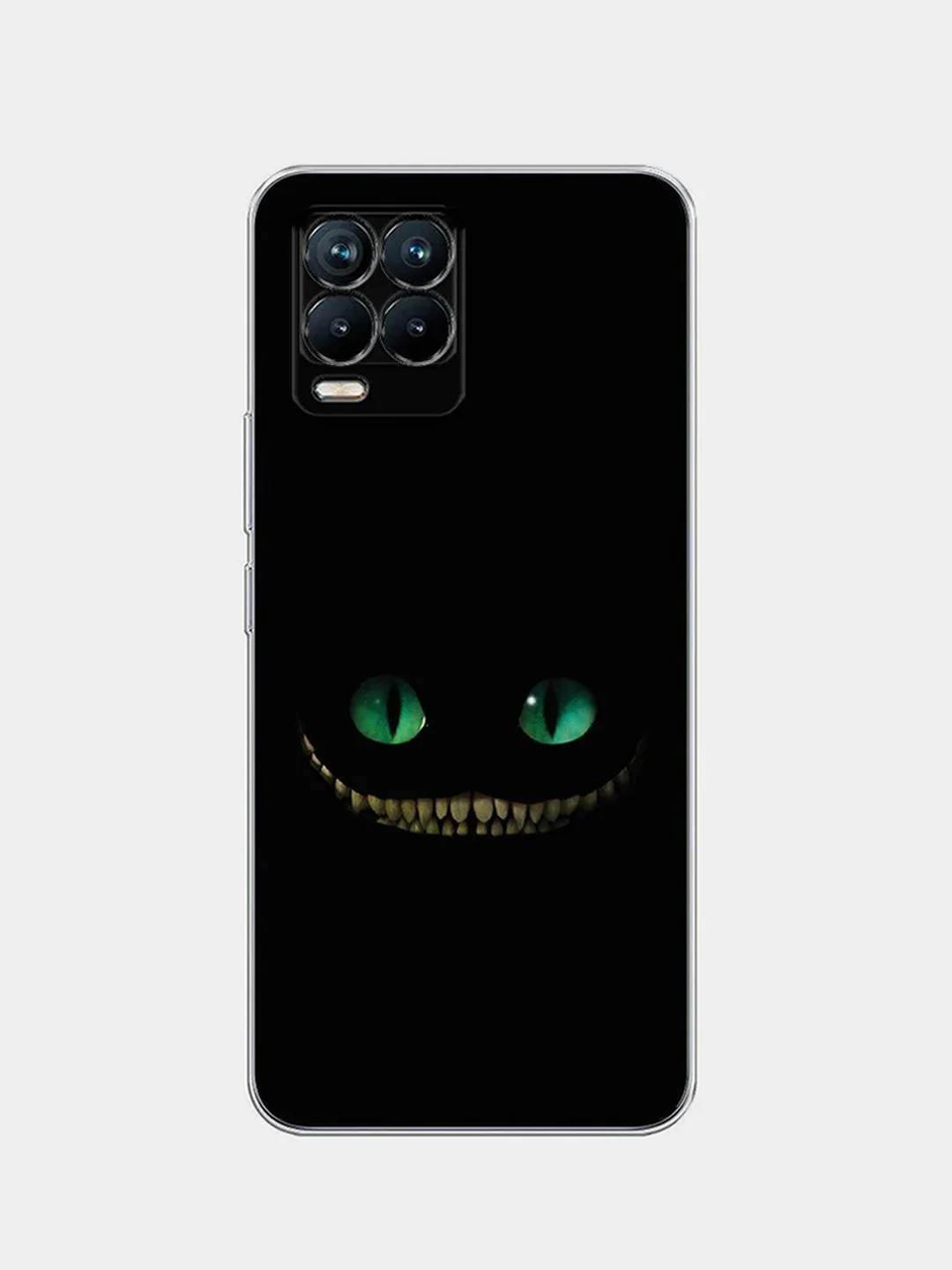 Черный силиконовый чехол на Oppo Realme 8/8 Pro / Оппо Реалми 8/8 Про прозрачный, с рисунком