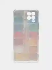 Бордовый силиконовый чехол на Oppo Realme 8/8 Pro / Оппо Реалми 8/8 Про прозрачный, с рисунком