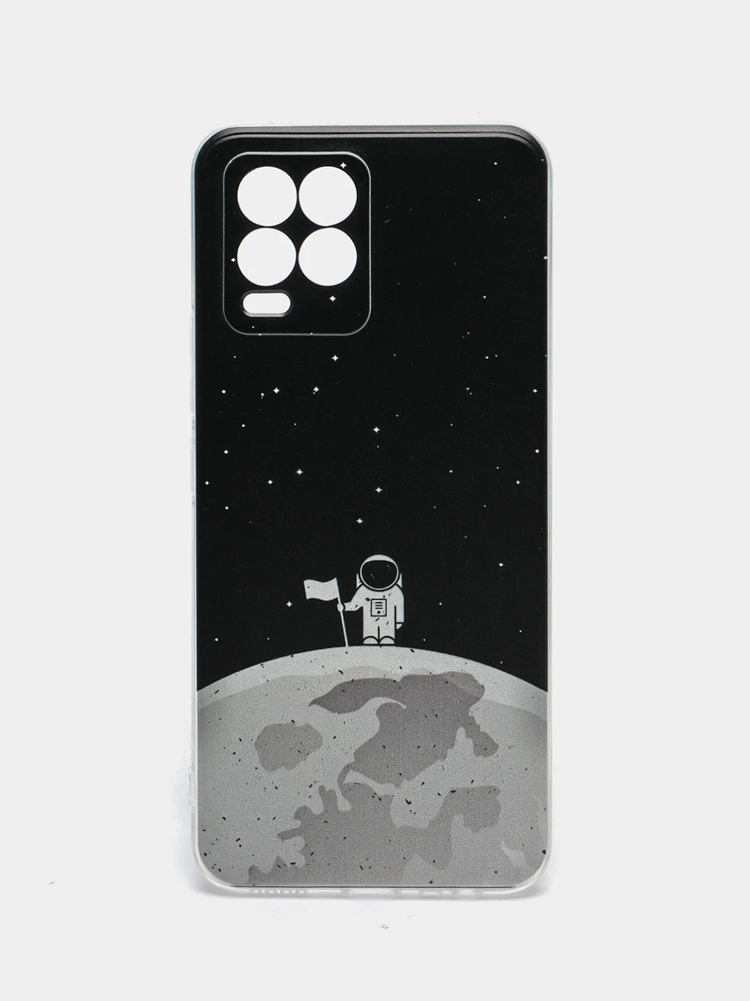 Серебряный силиконовый чехол на Oppo Realme 8/8 Pro / Оппо Реалми 8/8 Про прозрачный, с рисунком