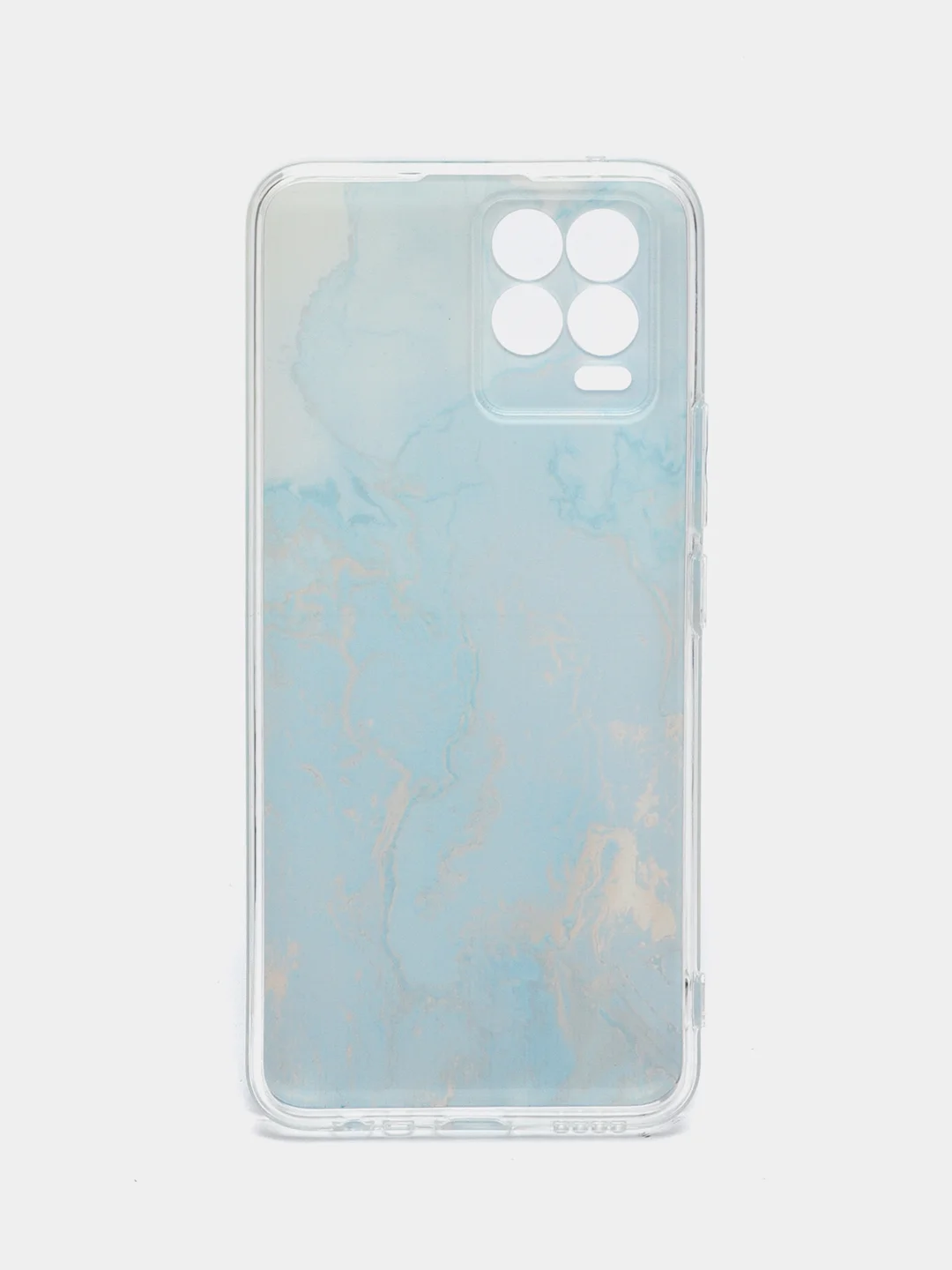 Светло-синий силиконовый чехол на Oppo Realme 8/8 Pro / Оппо Реалми 8/8 Про прозрачный, с рисунком