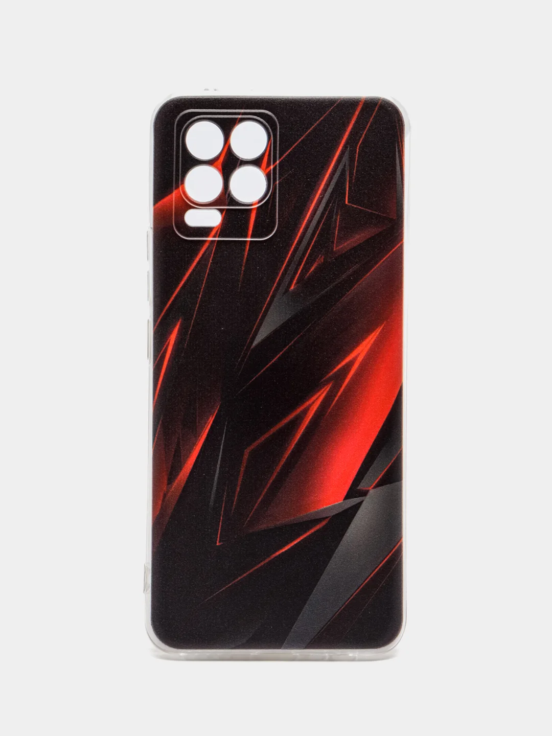 Красный силиконовый чехол на Oppo Realme 8/8 Pro / Оппо Реалми 8/8 Про прозрачный, с рисунком