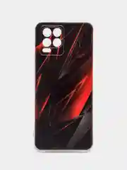 Красный силиконовый чехол на Oppo Realme 8/8 Pro / Оппо Реалми 8/8 Про прозрачный, с рисунком