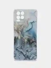Голубой силиконовый чехол на Oppo Realme 8/8 Pro / Оппо Реалми 8/8 Про прозрачный, с рисунком