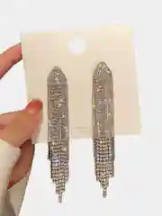 Серебряный длинные сияющие серьги "Shine bright" с фианитами