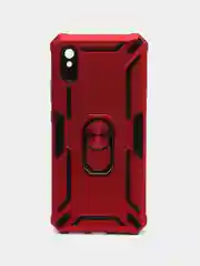 Красный чехол Xiaomi Redmi 9A, Сяоми Редми 9А противоударный с металлической подставкой кольцом