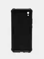 Серебряный чехол Xiaomi Redmi 9A, Сяоми Редми 9А противоударный с металлической подставкой кольцом
