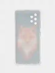 Рыжий силиконовый чехол на Samsung Galaxy A32 / Самсунг А32 прозрачный с рисунком, защита камеры