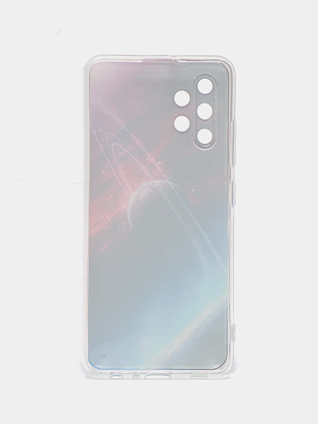 Аметистовый силиконовый чехол на Samsung Galaxy A32 / Самсунг А32 прозрачный с рисунком, защита камеры