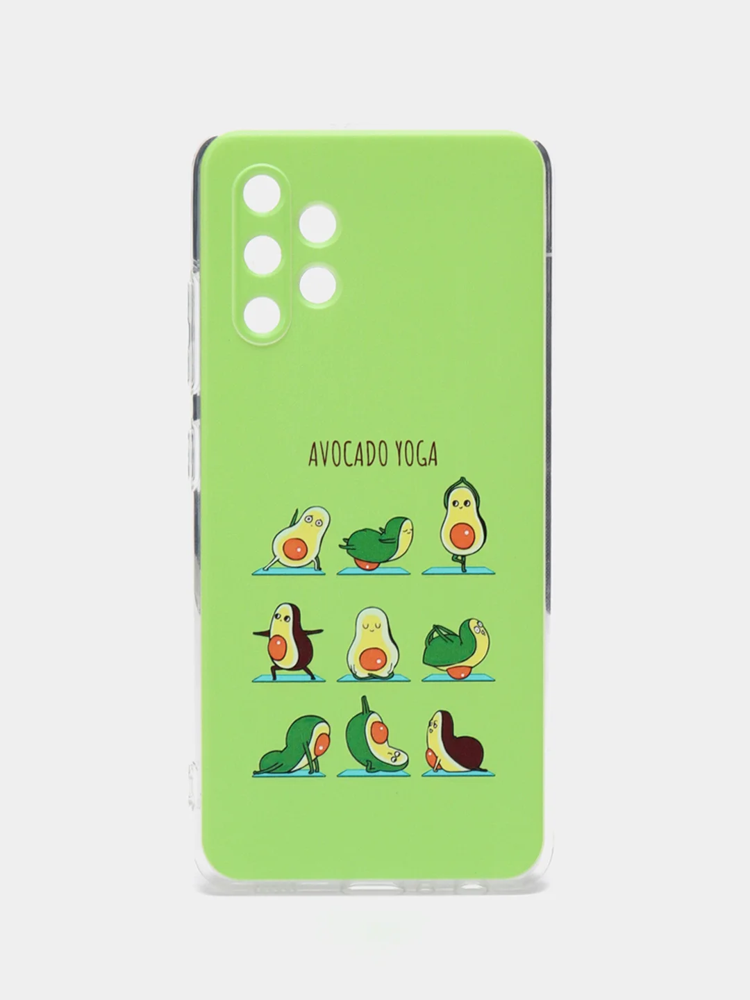 Салатовый силиконовый чехол на Samsung Galaxy A32 / Самсунг А32 прозрачный с рисунком, защита камеры