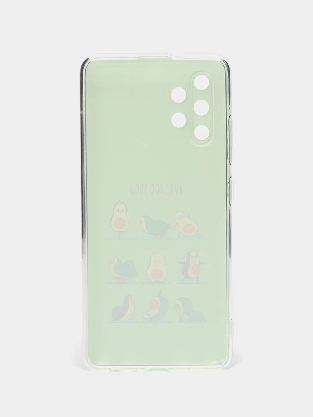 Салатовый силиконовый чехол на Samsung Galaxy A32 / Самсунг А32 прозрачный с рисунком, защита камеры