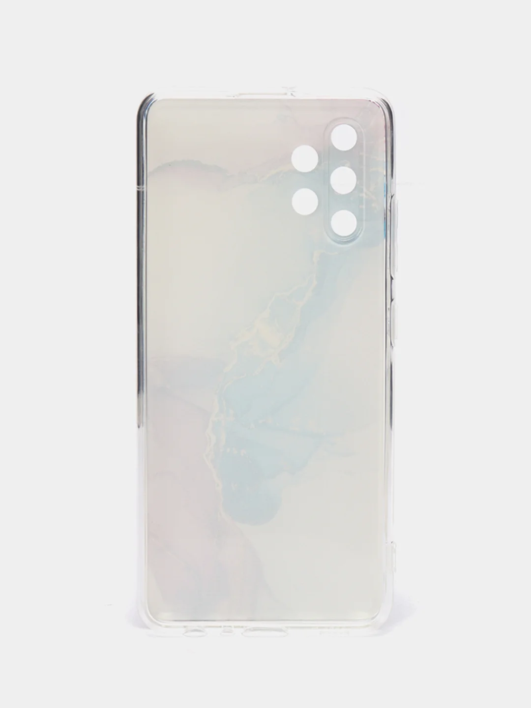 Ледяной силиконовый чехол на Samsung Galaxy A32 / Самсунг А32 прозрачный с рисунком, защита камеры