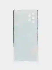 Светло-синий силиконовый чехол на Samsung Galaxy A32 / Самсунг А32 прозрачный с рисунком, защита камеры