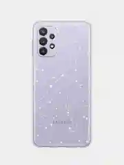 Прозрачный силиконовый чехол на Samsung Galaxy A32 / Самсунг А32 прозрачный с рисунком, защита камеры