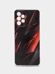 Красный силиконовый чехол на Samsung Galaxy A32 / Самсунг А32 прозрачный с рисунком, защита камеры