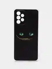 Черный силиконовый чехол на Samsung Galaxy A32 / Самсунг А32 прозрачный с рисунком, защита камеры