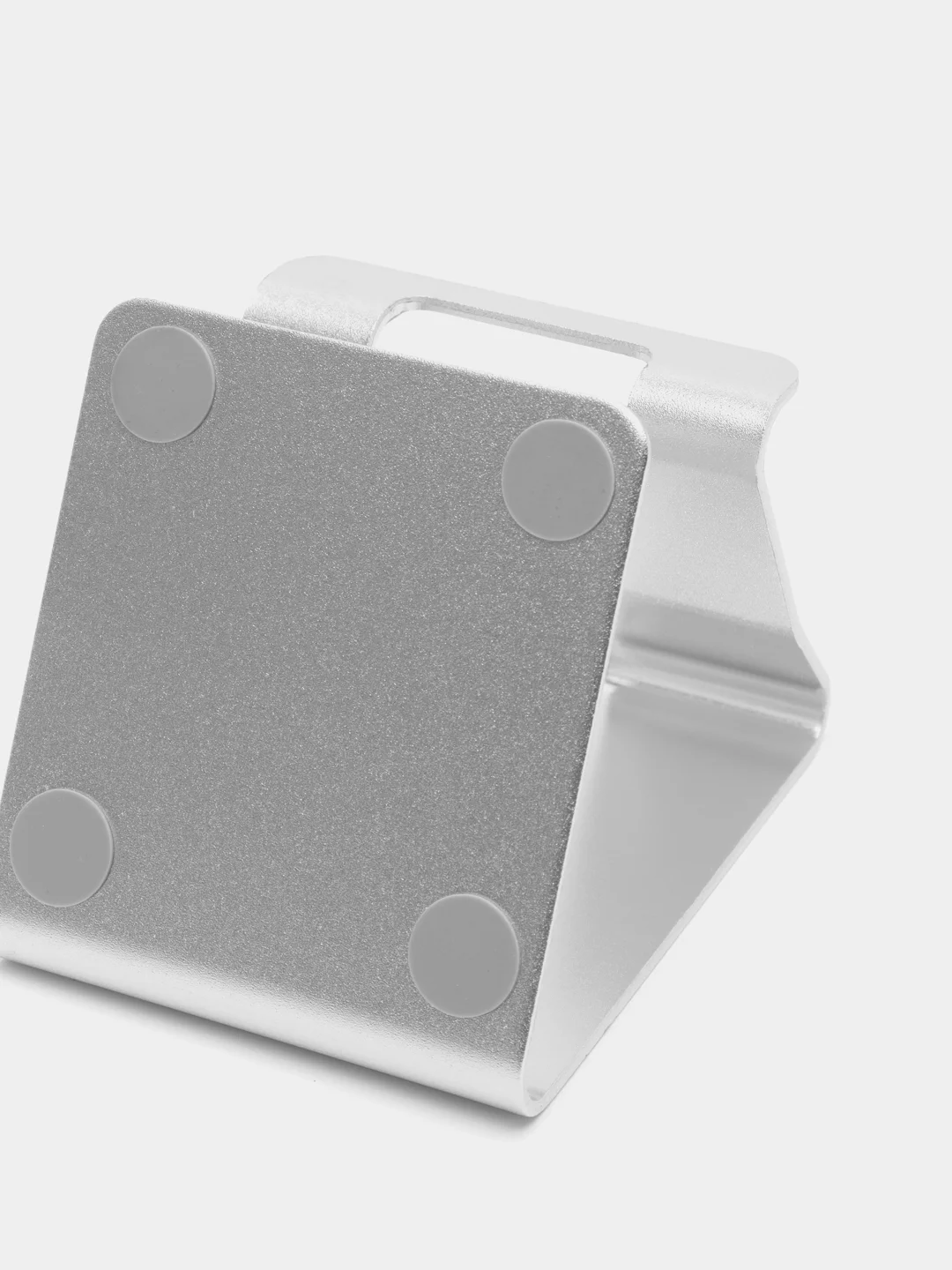 Серебряный подставка для смартфона ROSCO металлическая универсальная с силиконовыми ножками на стол