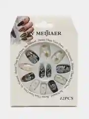 Белый набор накладных ногтей для дизайна