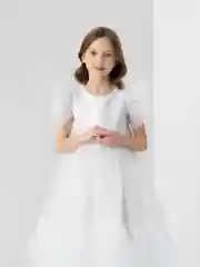 Белый нарядное платье для девочки на Новый год