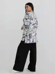 Белый костюм, кофта и брюки палаццо, 2127КФ