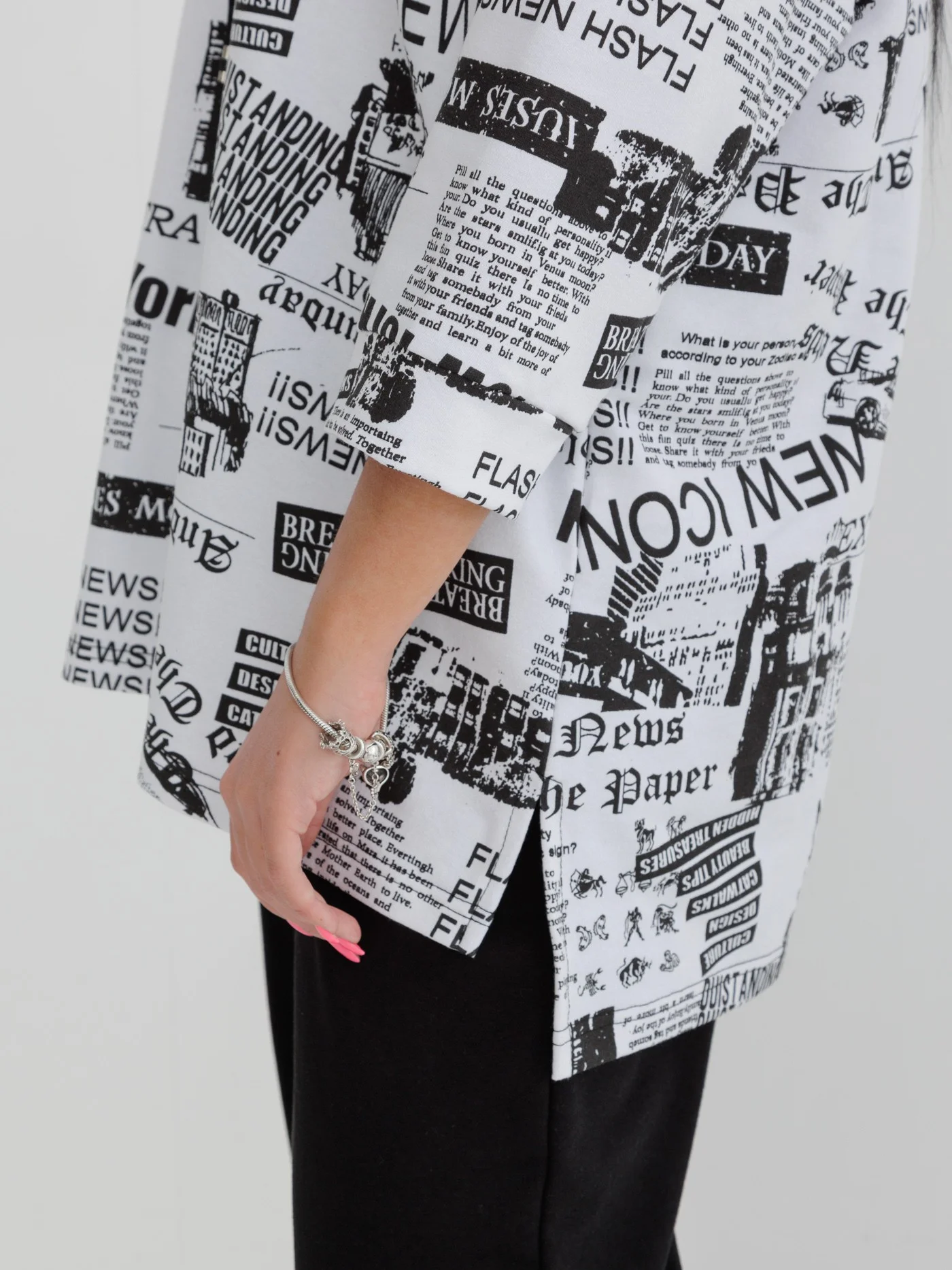 Белый костюм, кофта и брюки палаццо, 2127КФ