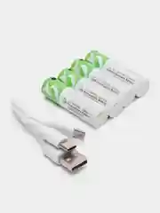 Аккумуляторные батарейки с зарядкой от USB, тип АА, пальчиковые 14500