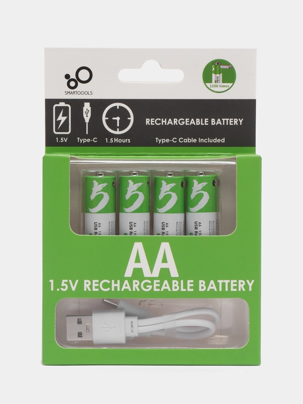 Аккумуляторные батарейки с зарядкой от USB, тип АА, пальчиковые 14500