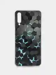 Бирюзовый силиконовый чехол на Samsung Galaxy A50/A30s / Самсунг А50/А30s прозрачный, с рисунком