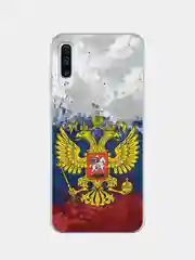 Синий силиконовый чехол на Samsung Galaxy A50/A30s / Самсунг А50/А30s прозрачный, с рисунком