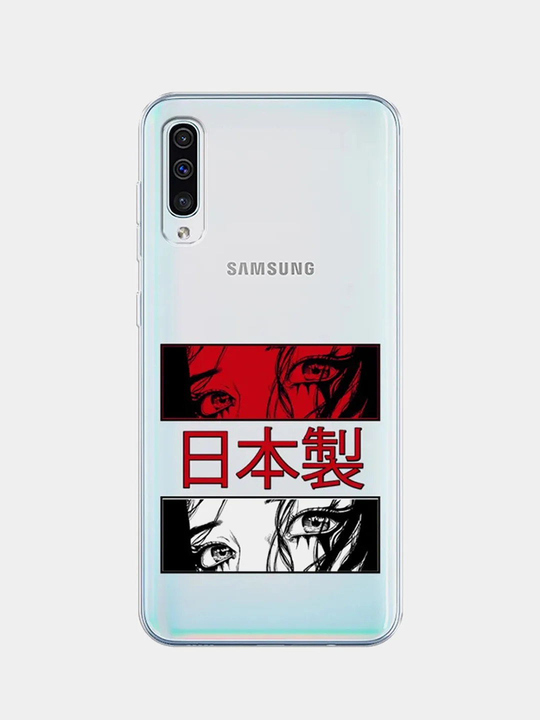 Алый силиконовый чехол на Samsung Galaxy A50/A30s / Самсунг А50/А30s прозрачный, с рисунком