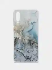 Голубой силиконовый чехол на Samsung Galaxy A50/A30s / Самсунг А50/А30s прозрачный, с рисунком