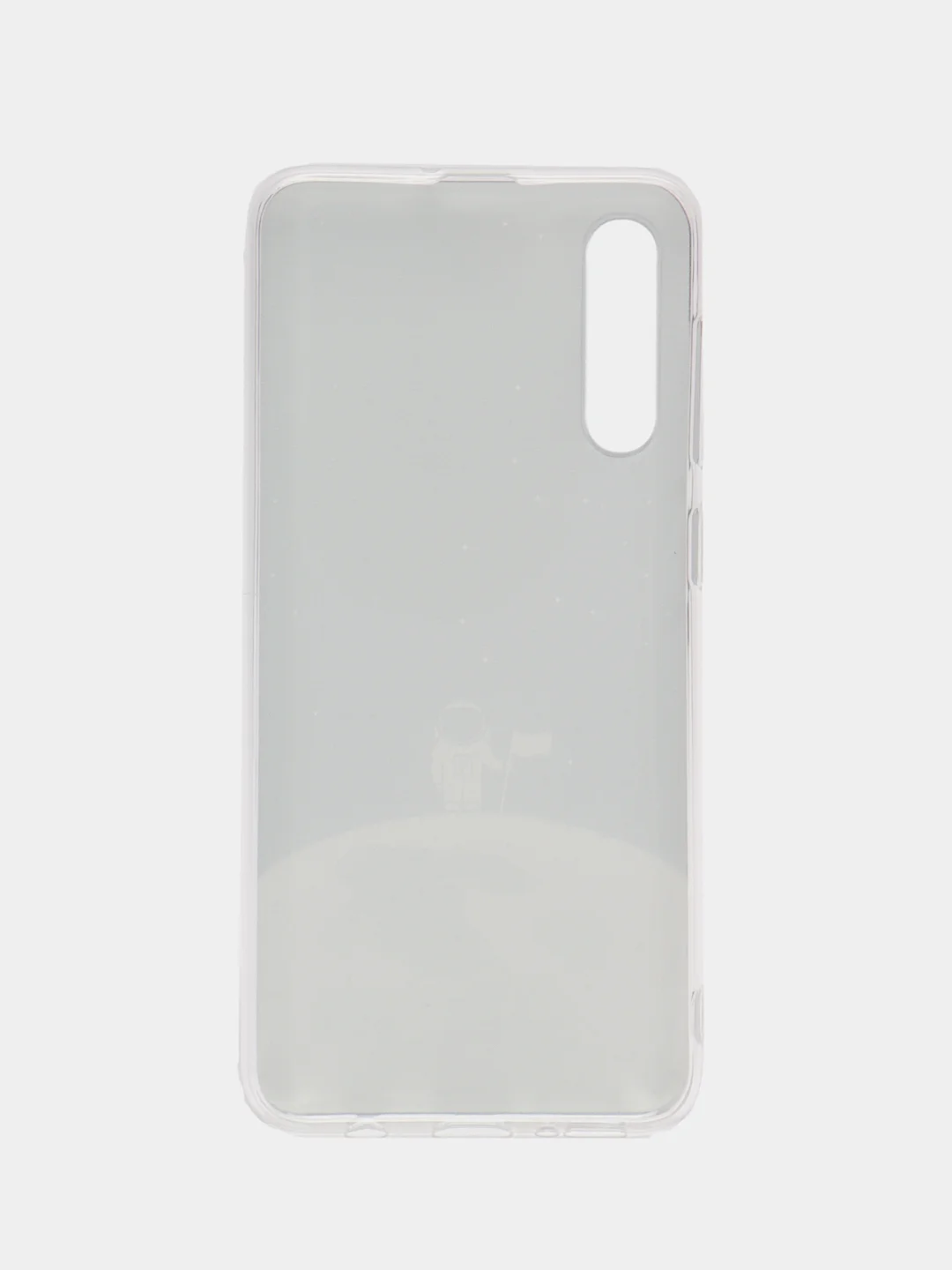 Серебряный силиконовый чехол на Samsung Galaxy A50/A30s / Самсунг А50/А30s прозрачный, с рисунком