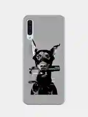 Серый силиконовый чехол на Samsung Galaxy A50/A30s / Самсунг А50/А30s прозрачный, с рисунком