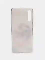 Светло-бежевый силиконовый чехол на Samsung Galaxy A50/A30s / Самсунг А50/А30s прозрачный, с рисунком