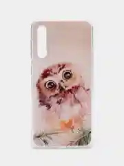 Светло-бежевый силиконовый чехол на Samsung Galaxy A50/A30s / Самсунг А50/А30s прозрачный, с рисунком