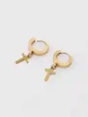 Золотой серьги-подвески с крестами