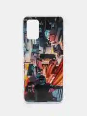 Бордовый чехол Samsung Galaxy A03s силиконовый с рисунком (Самсунг Галакси А03с)