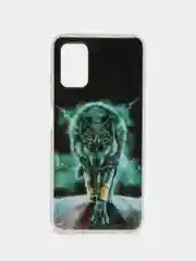 Тёмно-бирюзовый чехол Samsung Galaxy A03s силиконовый с рисунком (Самсунг Галакси А03с)