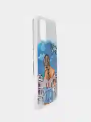 Голубой чехол Samsung Galaxy A03s силиконовый с рисунком (Самсунг Галакси А03с)