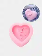 Розовый молд силиконовый 3D "Сердечко с розами"