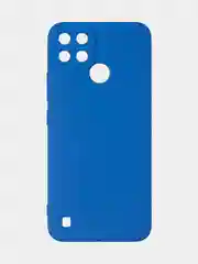 Синий чехол для Realme C21Y, матовый, с дополнительной защитой камеры