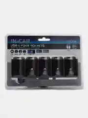 Разветвитель прикуривателя на 4 гнезда + 2хUSB разъёма