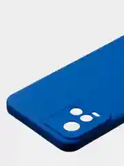 Синий чехол для Vivo Y21 / Vivo Y33S, матовый с дополнительной защитой камеры