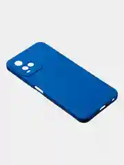 Синий чехол для Vivo Y21 / Vivo Y33S, матовый с дополнительной защитой камеры