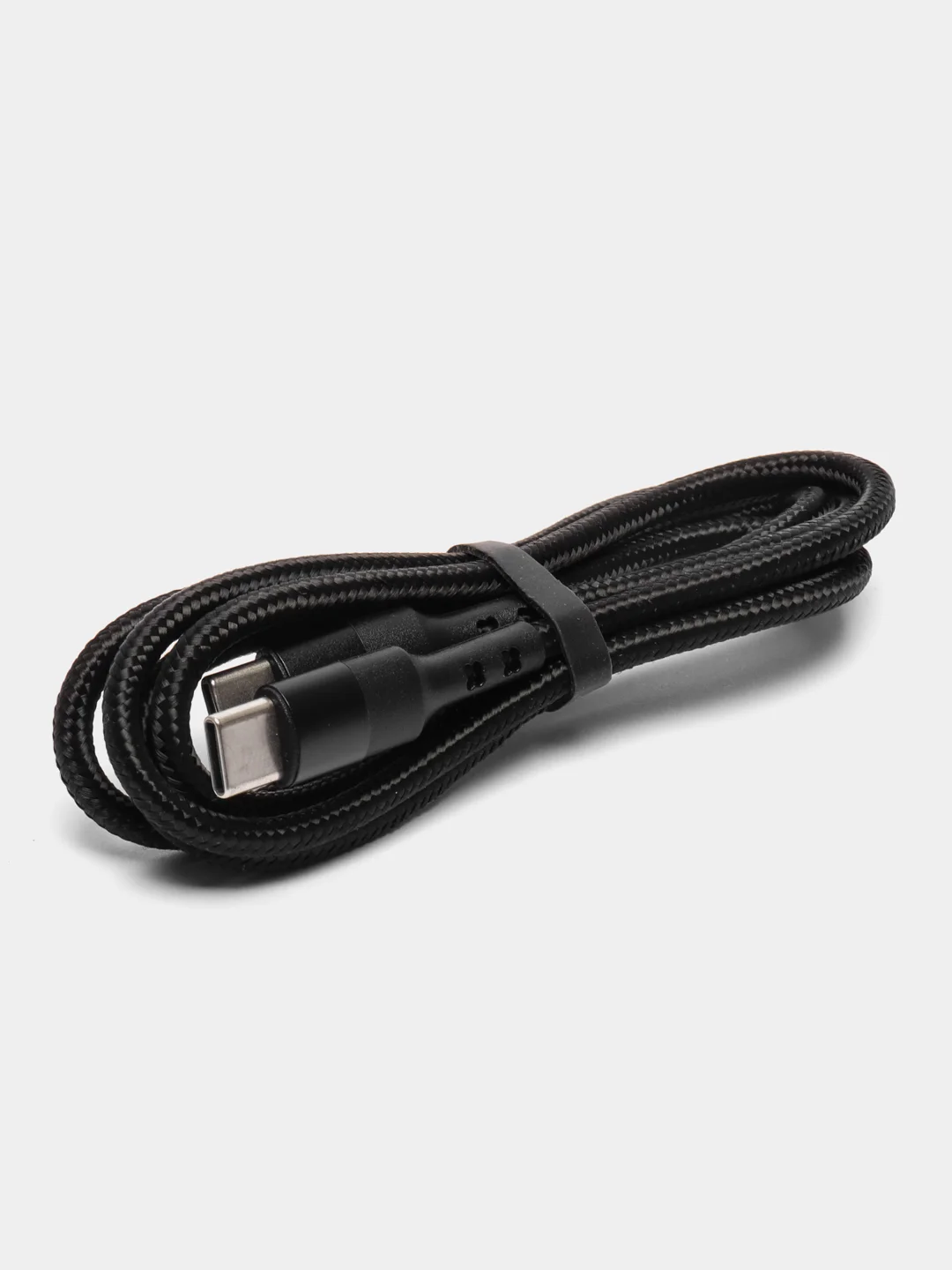 Черный кабель type С ROSCO для быстрой зарядки телефона 3.0 USB-C 1 м-2 м на iPhone / Android