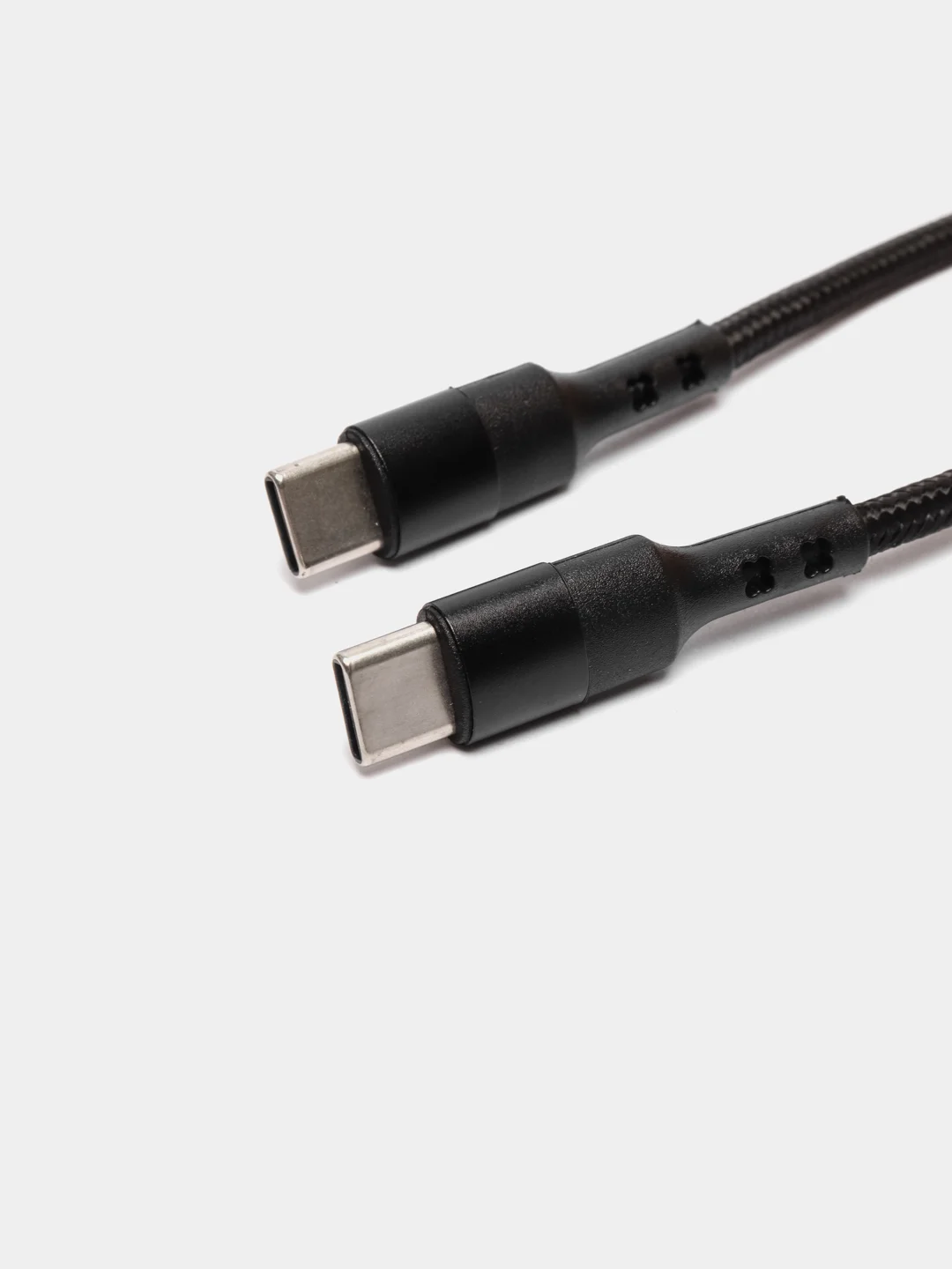 Черный кабель type С ROSCO для быстрой зарядки телефона 3.0 USB-C 1 м-2 м на iPhone / Android