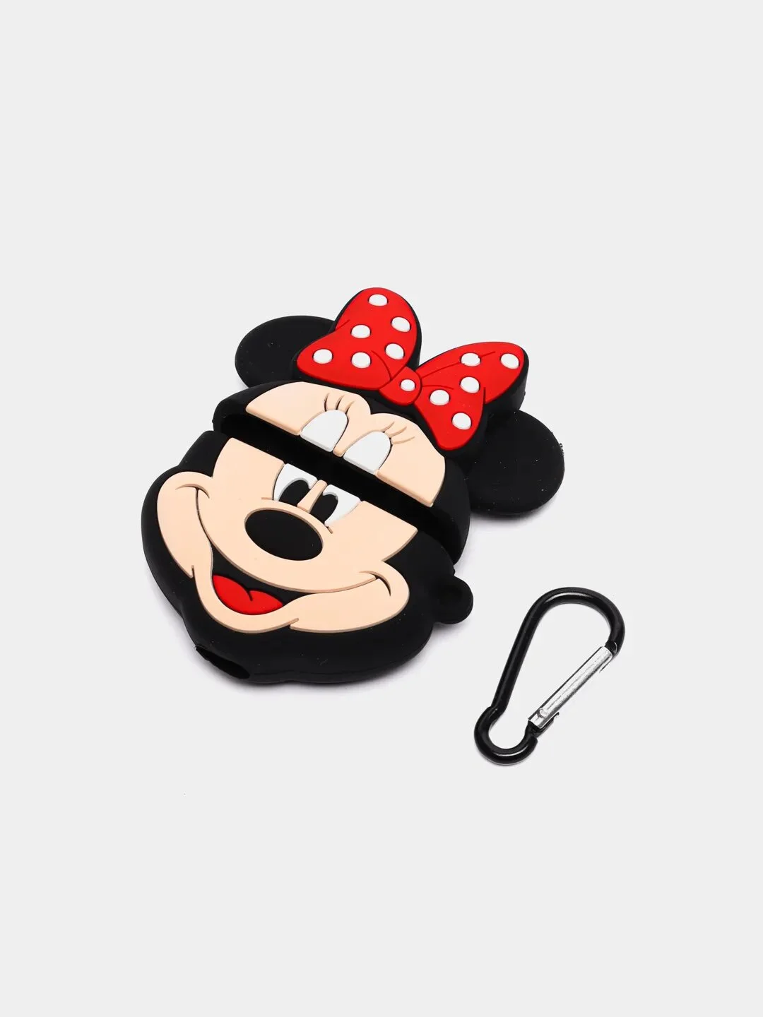 Серый чехол для беспроводных наушников Apple AirPods 1/2, с карабином, силиконовый