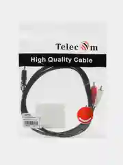 Аудиокабель Telecom TAV7183, 3.5 мм Jack to 2RCA, кабель переходник, тюльпан