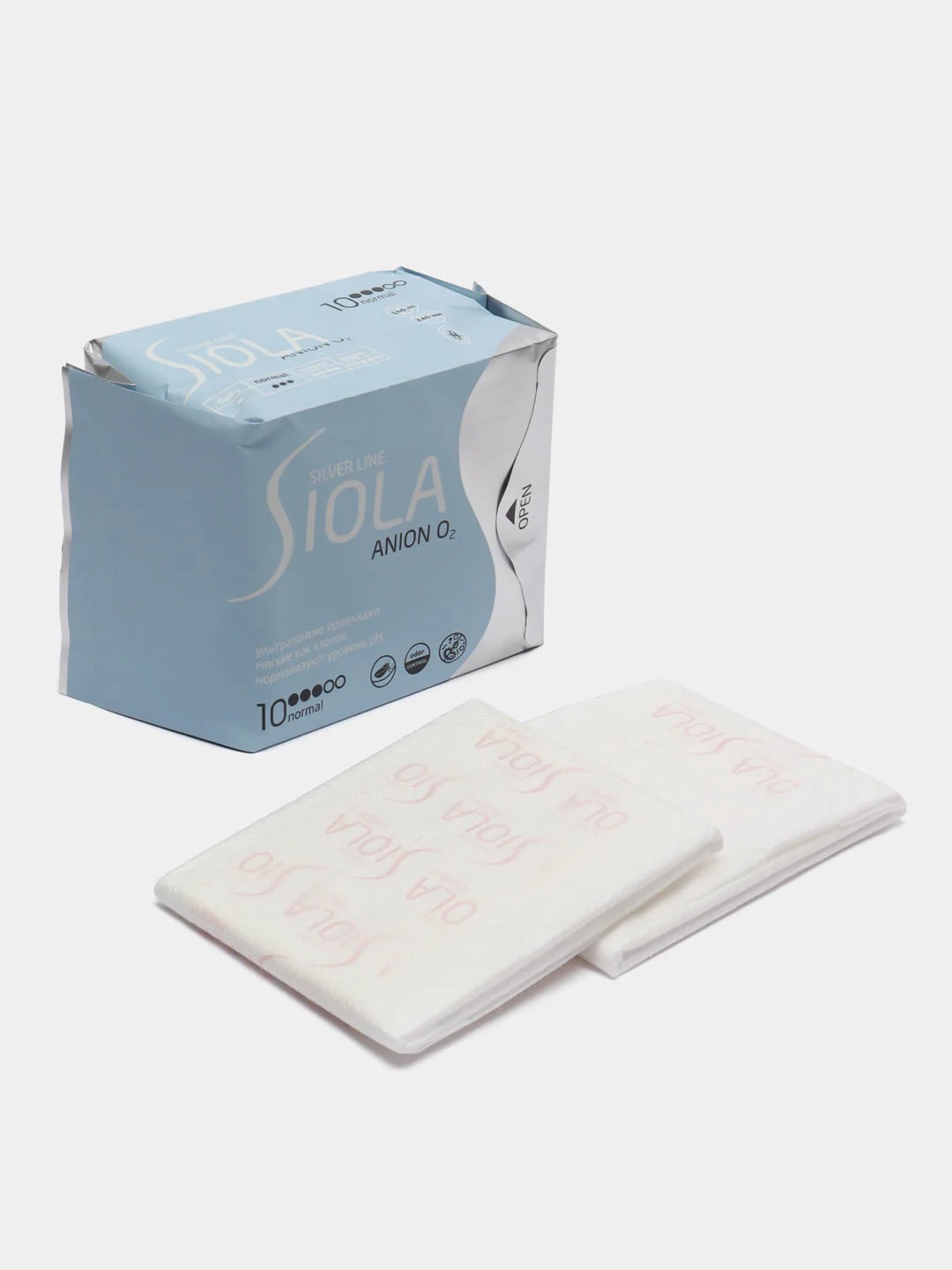 Гигиенические прокладки Siola Silver Line normal с анионным вкладышем, 10 штук